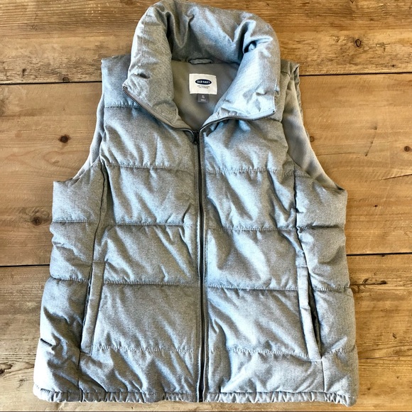 Old Navy Jackets & Blazers - Old Navy Light Gray Tweed Look Puffer Vest Sz XL